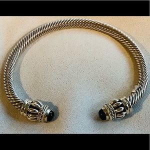 Vintage Mexican 925 silver cable cuff bracelet
